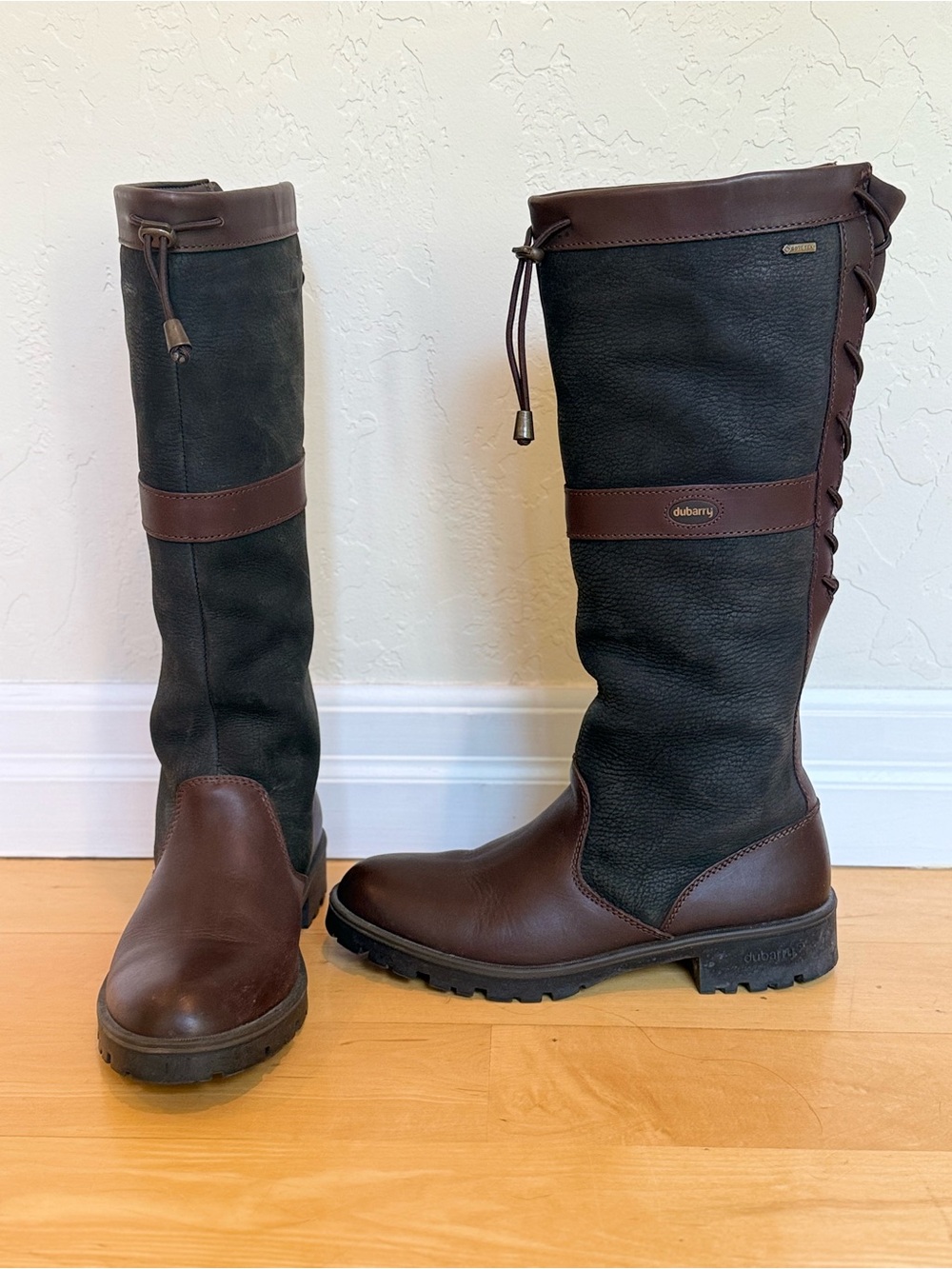 Dubarry Glanmire Ladies Adjustable Calf Country Boot - Black/Brown Size 40